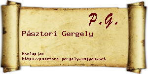 Pásztori Gergely névjegykártya