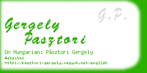 gergely pasztori business card